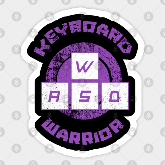 Keyboard Warrior (Purple) T-Shirt Sticker by The Geek Garage Sale